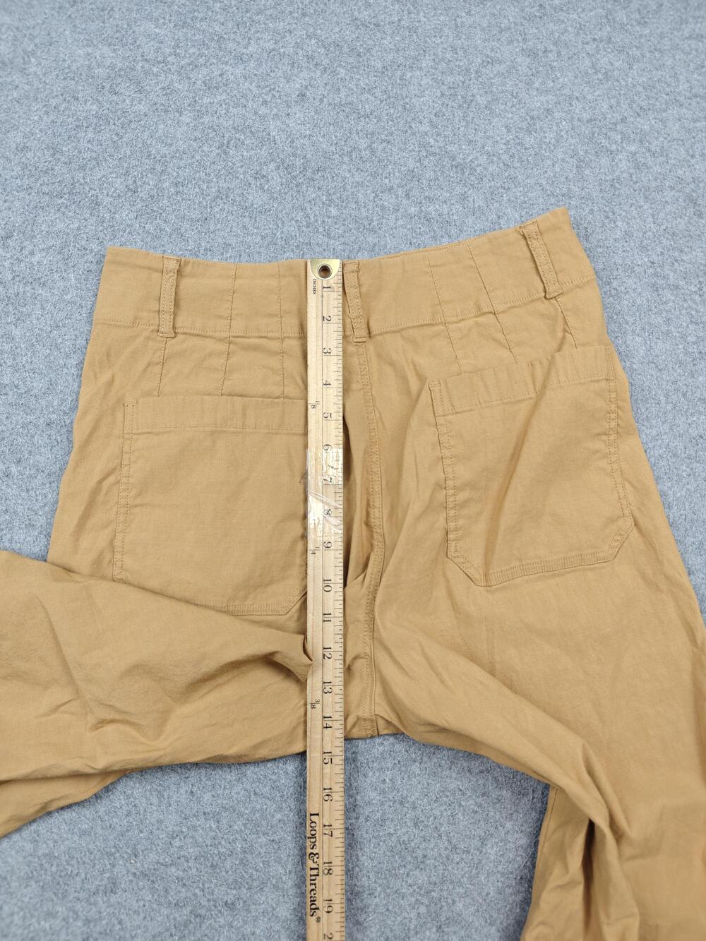 Maeve Pants Womens 31x25 Beige Khaki Wide-Leg Relaxed Flat Front Pockets - Picture 9 of 12